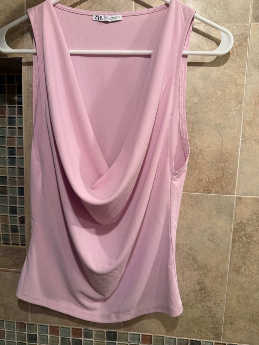 Zara Draped Sleeveless Top in Light Pink